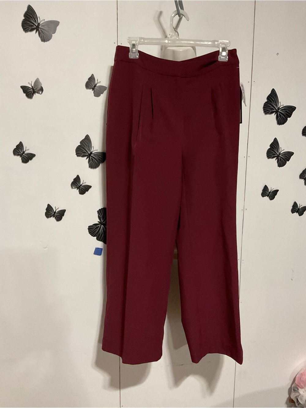Women's Wide-Leg Dress Pants - Burgundy